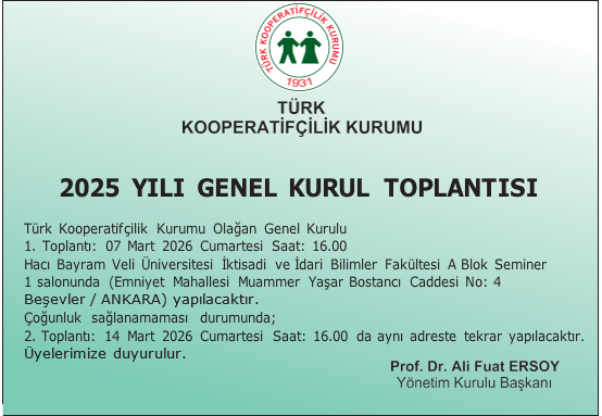 2025 Yılı Türk Kooperatifçilik Kurumu Genel Kurulu